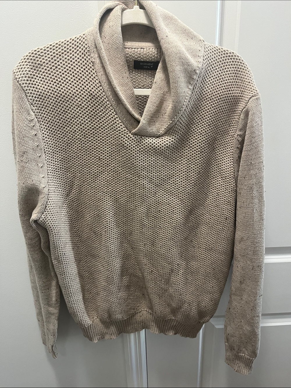 Women's Cowl Neck Sweater in Light Beige